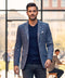 Veste Bleu en Coton Mélangé Confortable